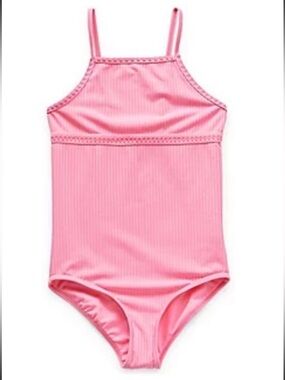 NWT Girl’s Size 8 Pink One Piece B Magical Bathing Suit UPF 50+.